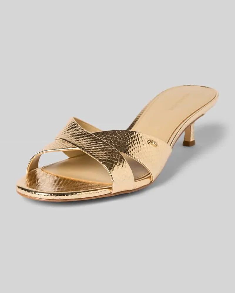 Michael Kors Sandalette aus Leder im Metallic-Look Modell 'CASSIDY KITTEN Gold