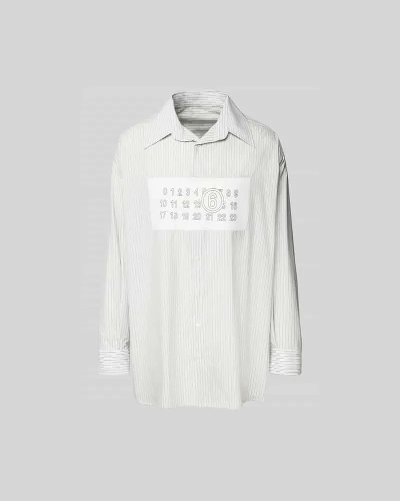 Maison Margiela Relaxed Fit Freizeithemd mit Logo-Detail Weiss