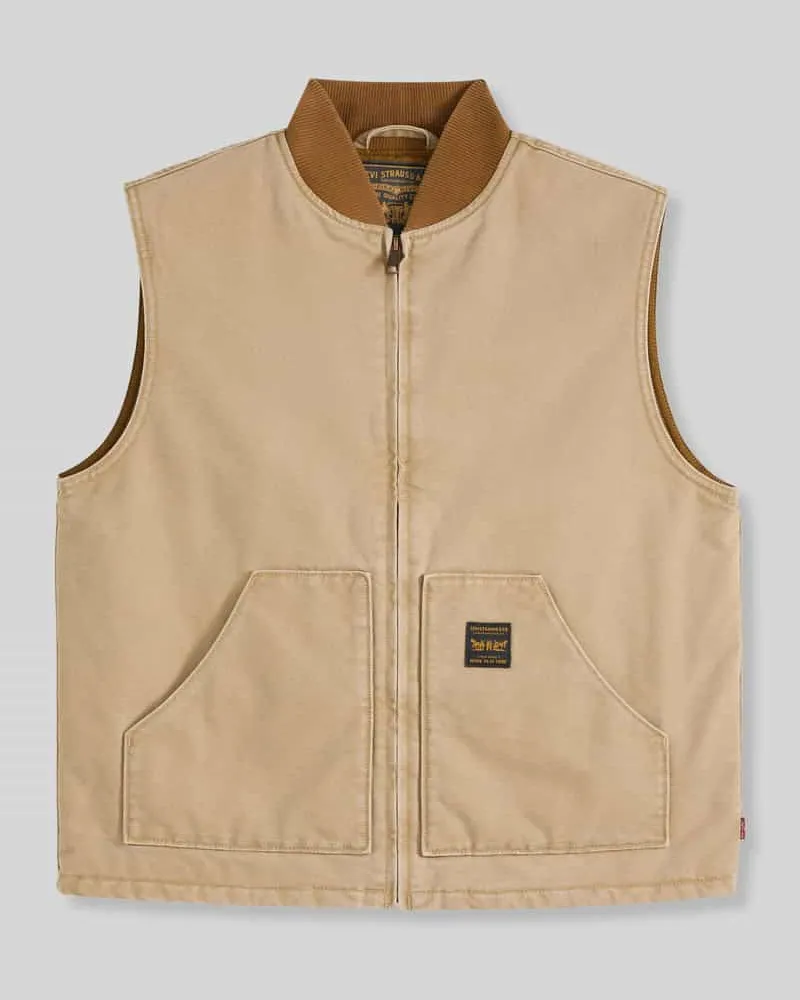 Levi's Regular Fit Outdoor-Weste aus reiner Baumwolle mit aufgesetzten Taschen Beige