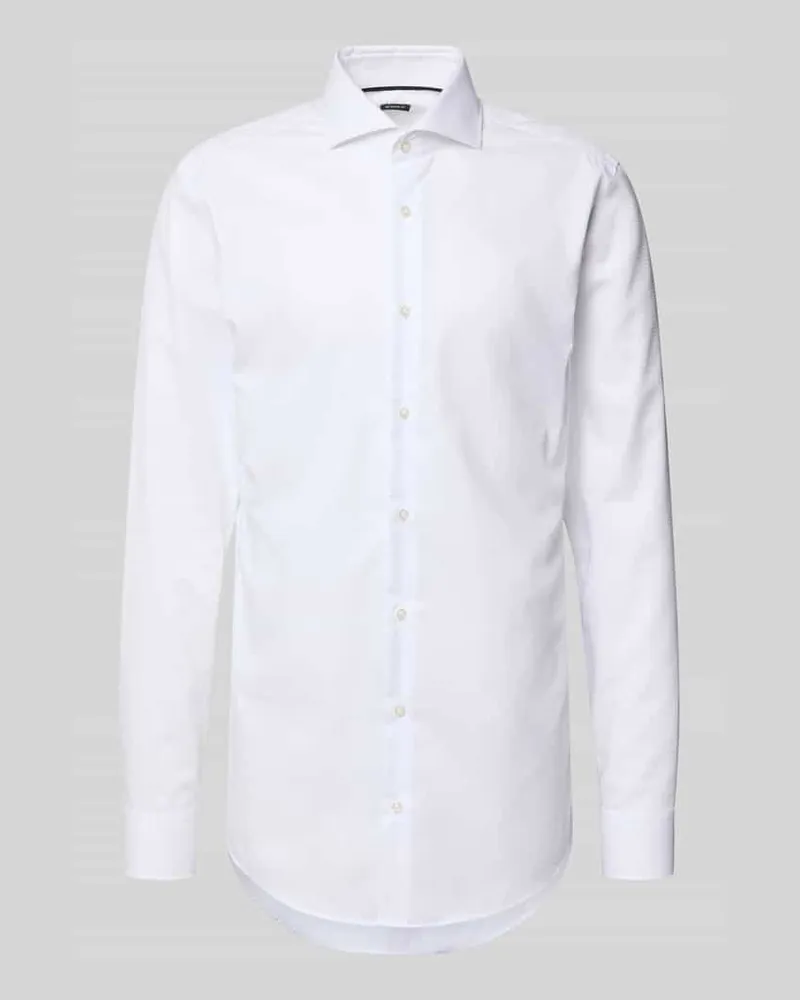 HUGO BOSS Slim Fit Businesshemd mit extra langem Arm Modell 'HANK Weiss
