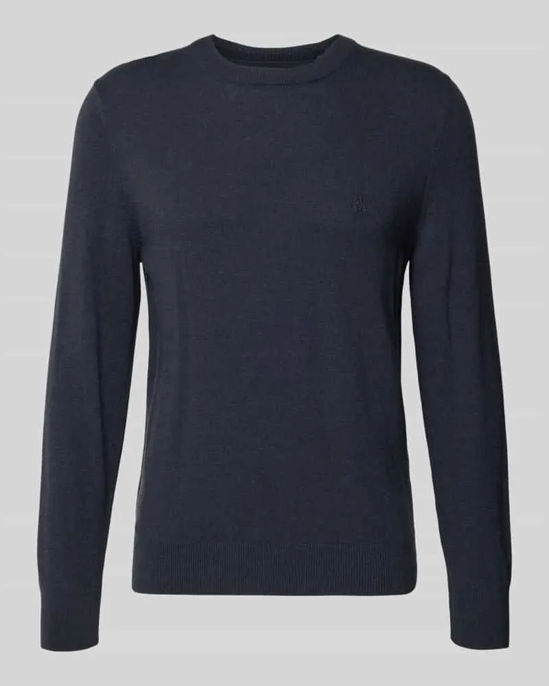 Marc O'Polo Regular Fit Pullover aus Baumwoll-Mix mit Schurwoll-Anteil Marine