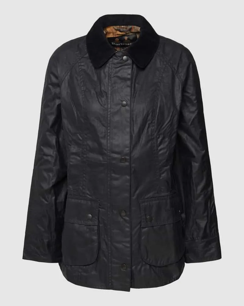 Barbour Jacke mit Pattentaschen Modell 'Beadnell Wax Marine