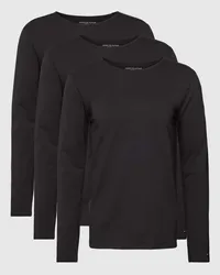 Tommy Hilfiger Longsleeve mit Label-Stitching im 3er-Pack Black