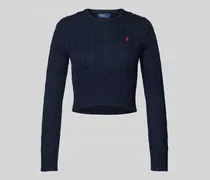 Cropped Strickpullover mit gerippten Abschlüssen