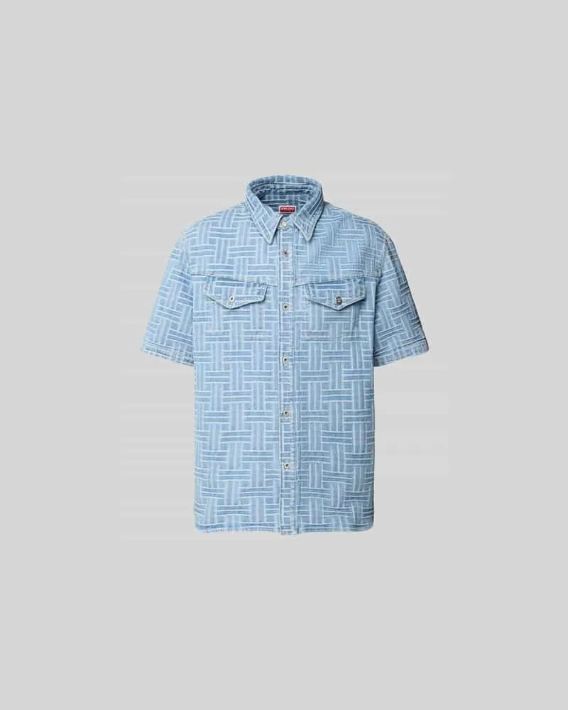 Kenzo Freizeithemd mit Knopfleiste Hellblau