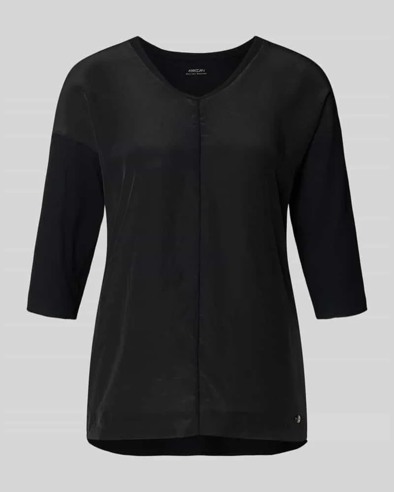 Marc Cain T-Shirt mit Ärmelaufschlag und Rundhalsausschnitt Black
