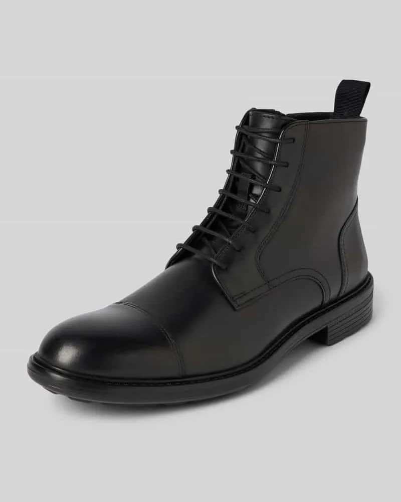 Geox Lederboots mit Ziernähten Modell 'U WALK PLEASURE Black