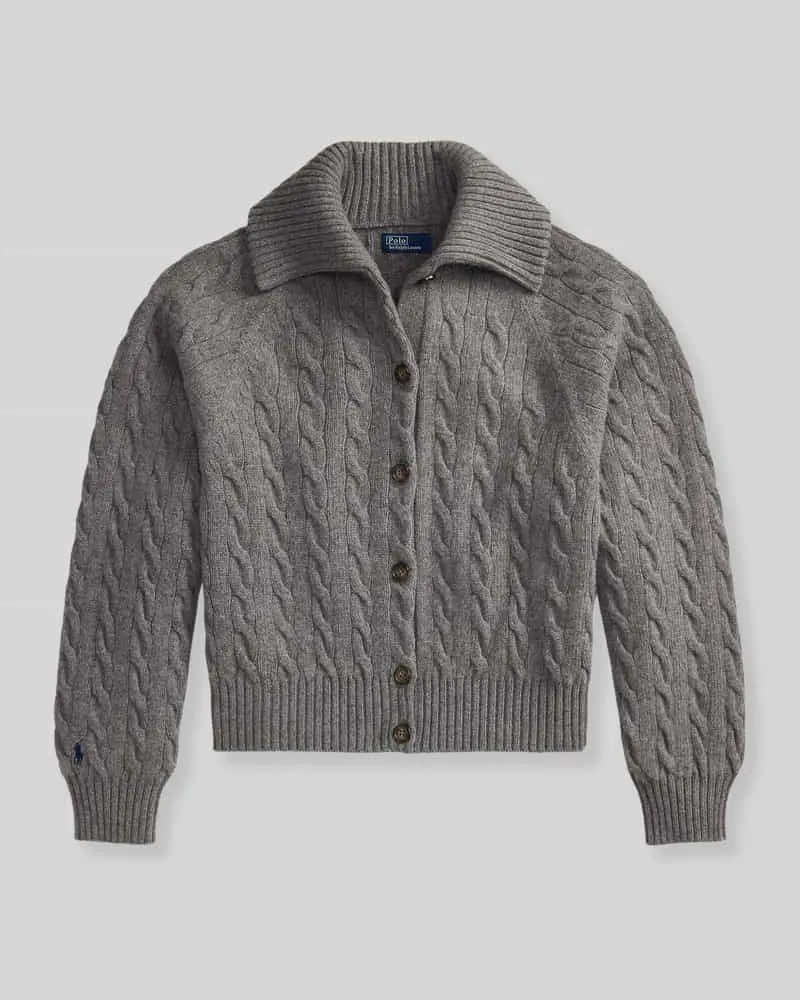 Ralph Lauren Relaxed Fit Strickjacke aus Woll-Kaschmir-Mix Flanell
