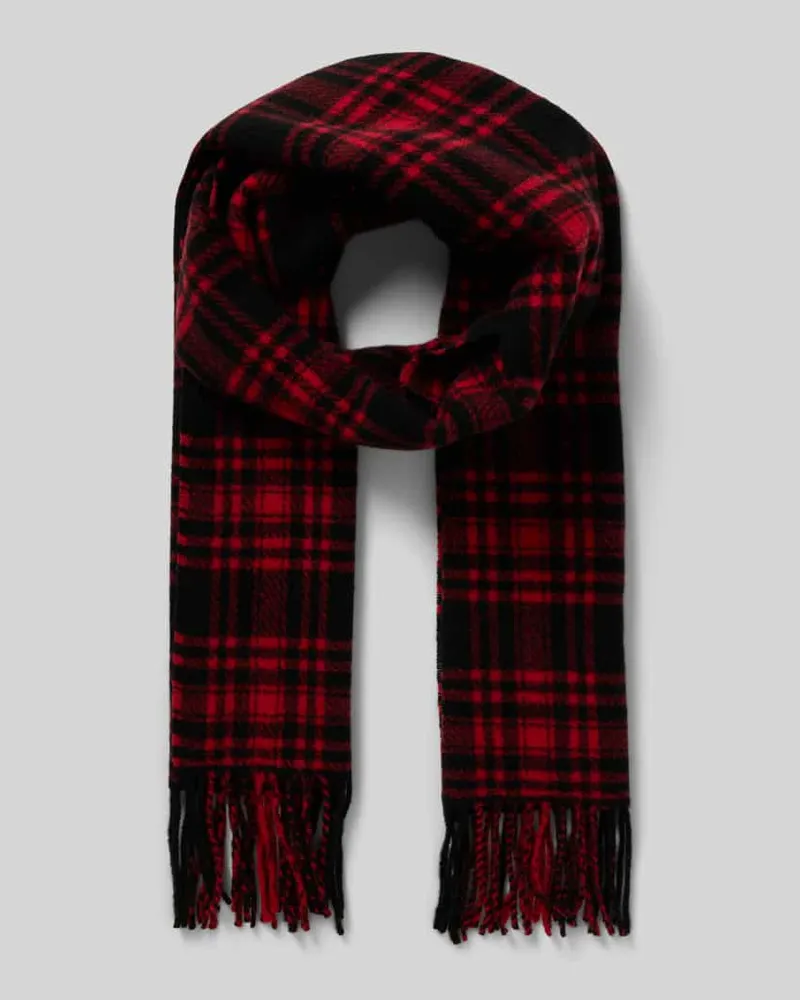 Ralph Lauren Schal mit Ausfransungen Rot