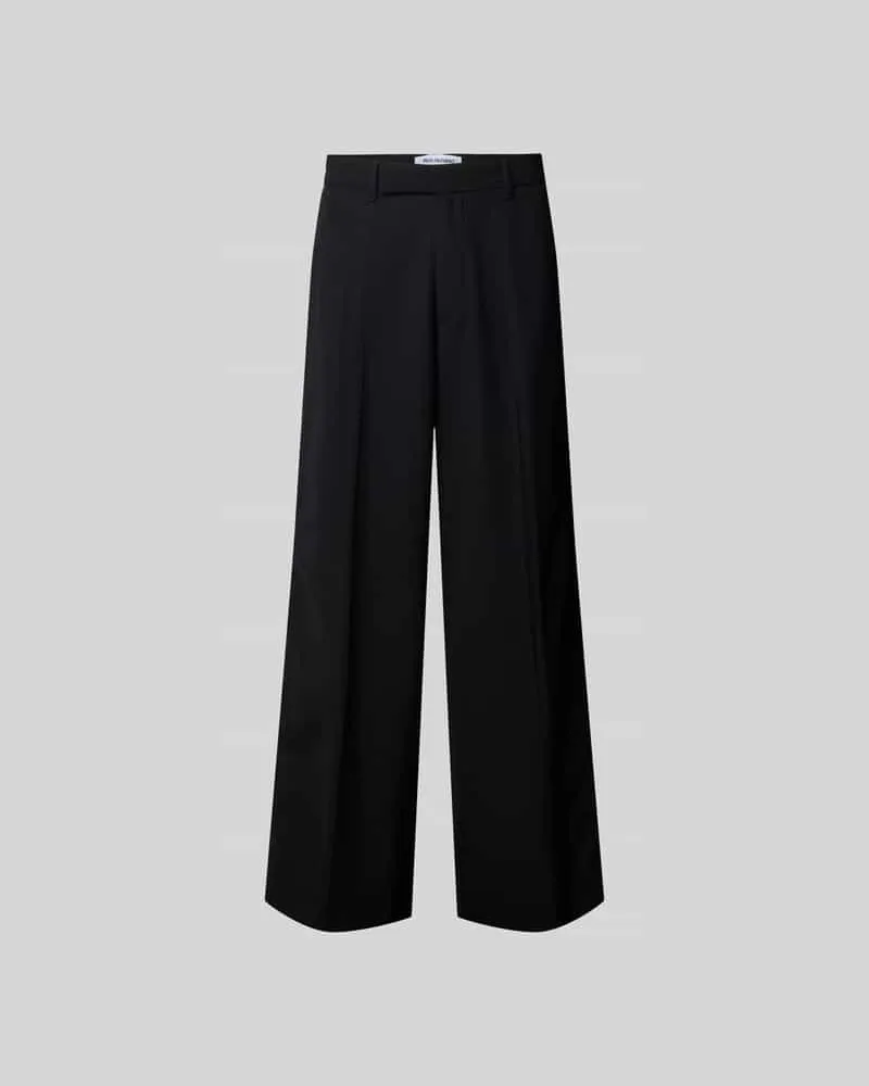 Won Hundred Wide Fit Stoffhose mit Lanawoll-Anteil Black