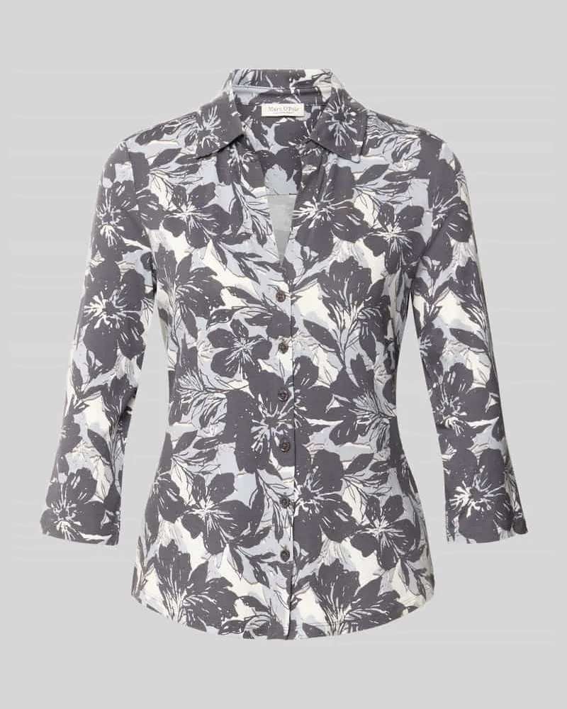 Marc O'Polo Shaped Fit Blusenshirt aus Viskose-Mix Bleu