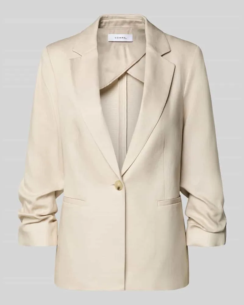 COMMA Regular Fit Blazer aus Lyocell-Mix mit Reverskragen Sand