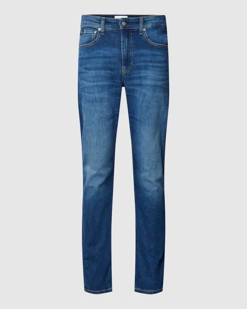 Calvin Klein Slim Fit Jeans mit Label-Details Jeansblau