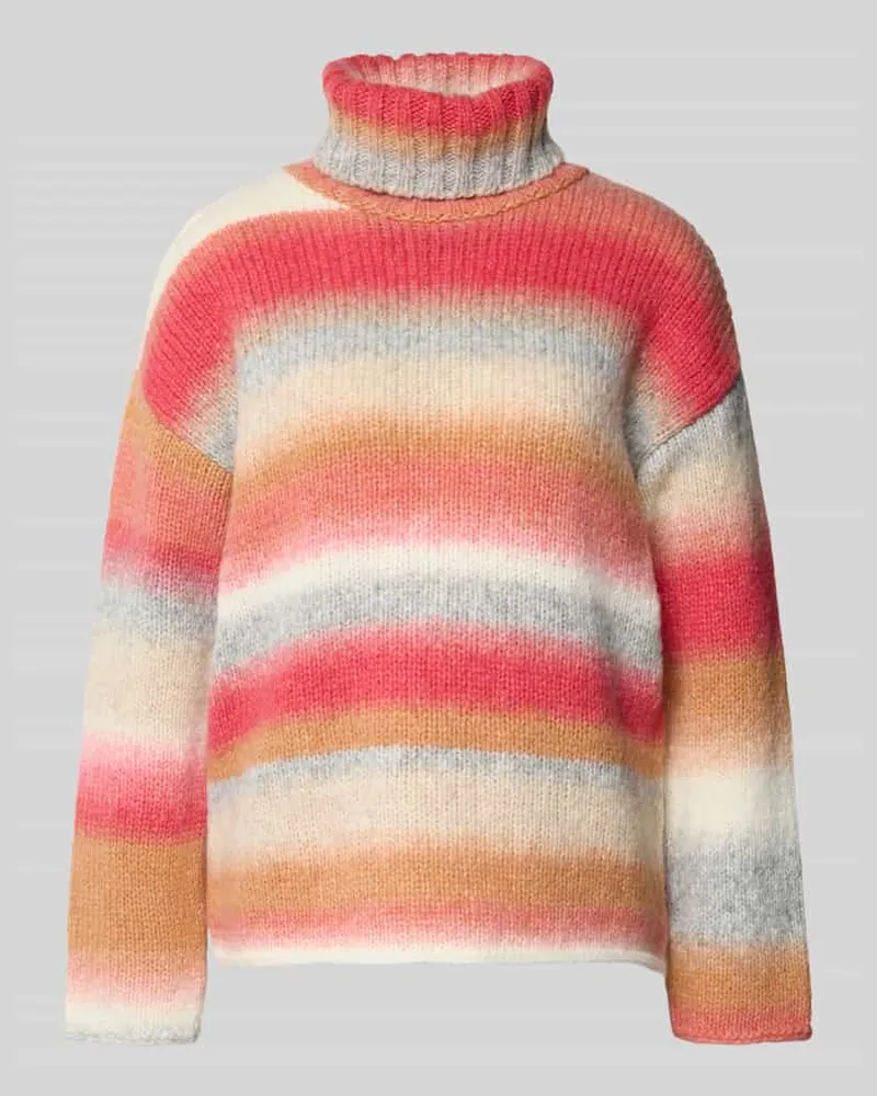 Milano Italy Rollkragenpullover aus Woll-Mix mit Alpaka-Anteil Pink