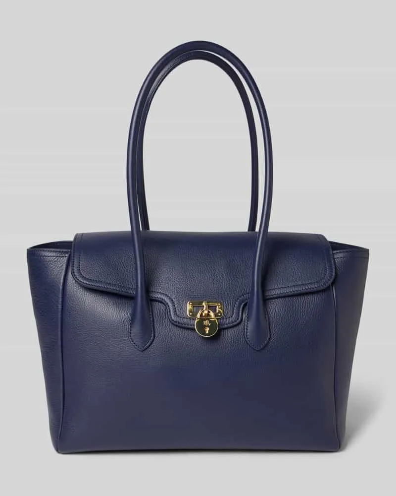 Ralph Lauren Lederhandtasche mit Label-Anhänger Marine