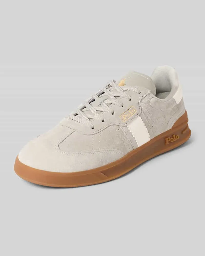Ralph Lauren Sneaker aus Leder mit Schnürung Modell 'HTR Aera Hellgrau