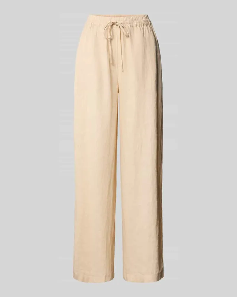 Emily van den Bergh Stoffhose aus reinem Leinen Sand