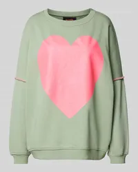 Miss Goodlife Oversized Sweatshirt mit Motiv-Print Modell 'Big Heart Schilf