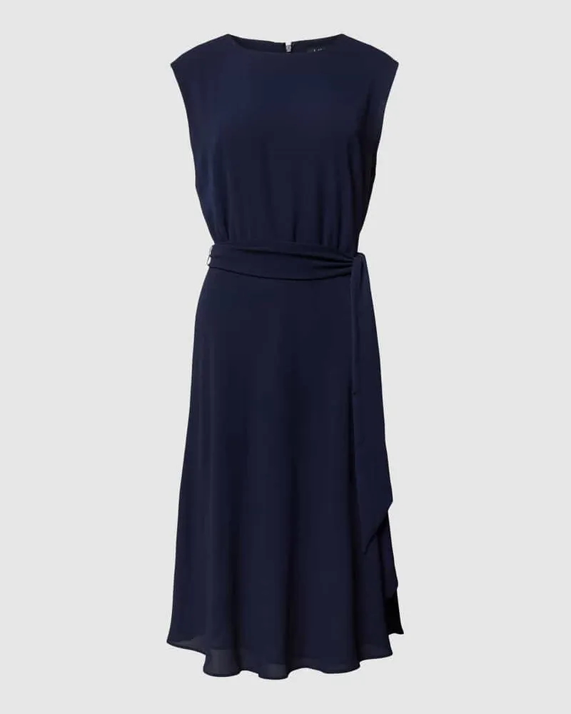 Ralph Lauren Knielanges Kleid mit Bindegürtel Modell 'VILODIE Marine