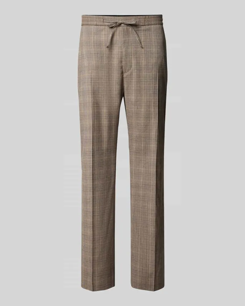 Tiger of Sweden Straight Fit Stoffhose mit Bügelfalten Modell 'Cove Hellbraun