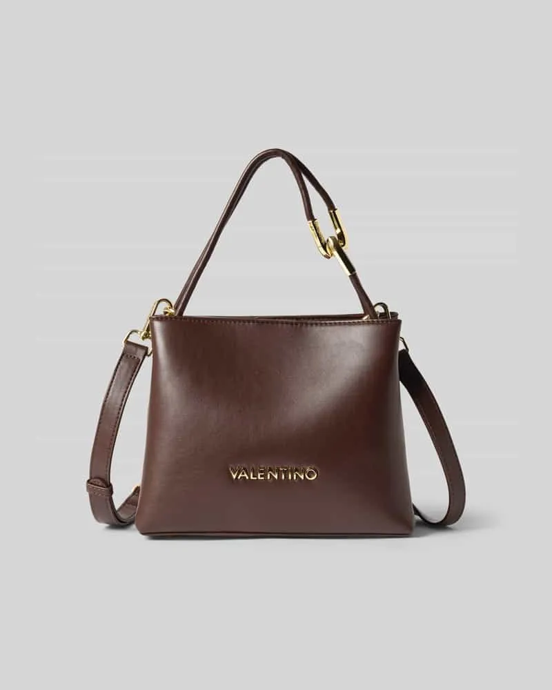 Valentino Bags Umhängetasche mit Label-Schriftzug Modell 'FABLE RE Dunkelbraun