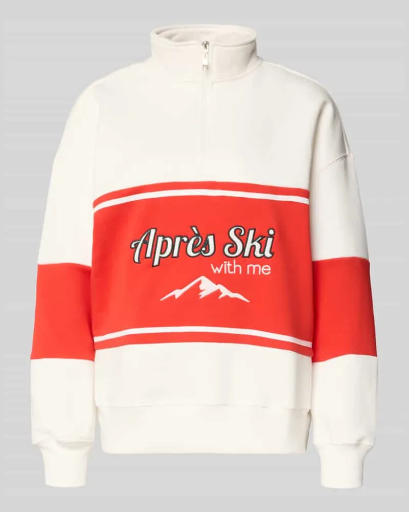 LeGer by Lena Gercke Relaxed Fit Sweatshirt mit Stehkragen Modell 'Jenny Rot