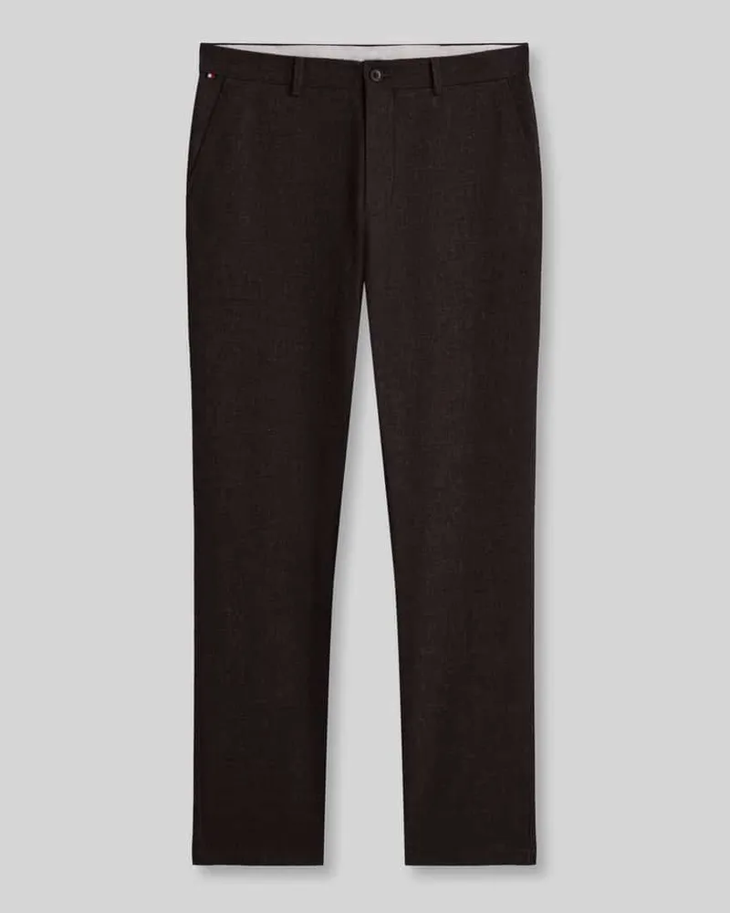 Tommy Hilfiger Slim Fit Gerade Hose aus Baumwoll-Mix mit Viskose-Anteil Modell 'DENTON Dunkelbraun