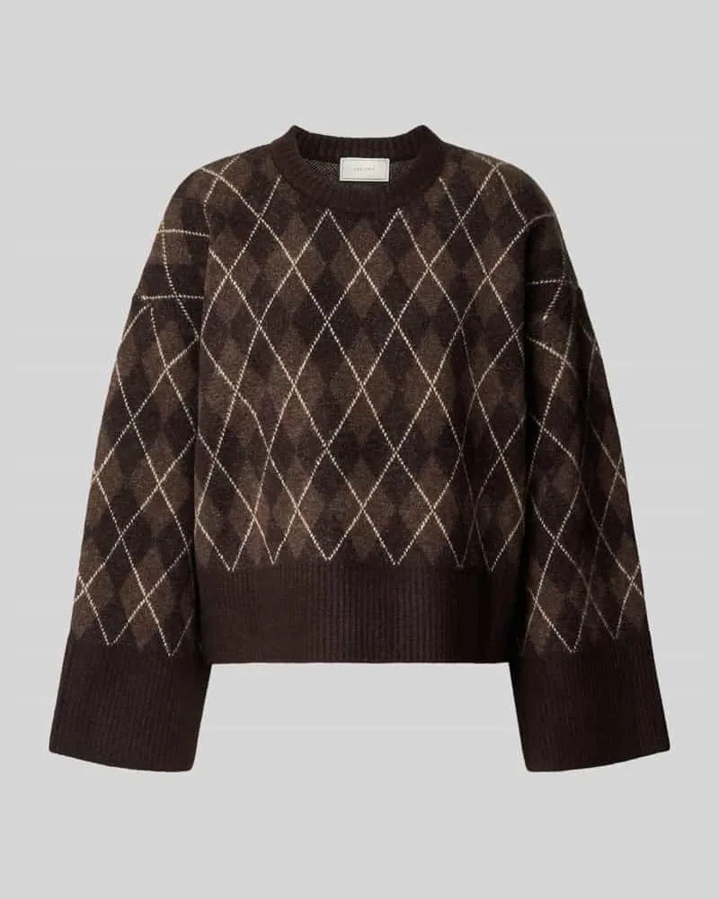 Neo Noir Relaxed Fit Pullover mit Woll-Anteil Dunkelbraun