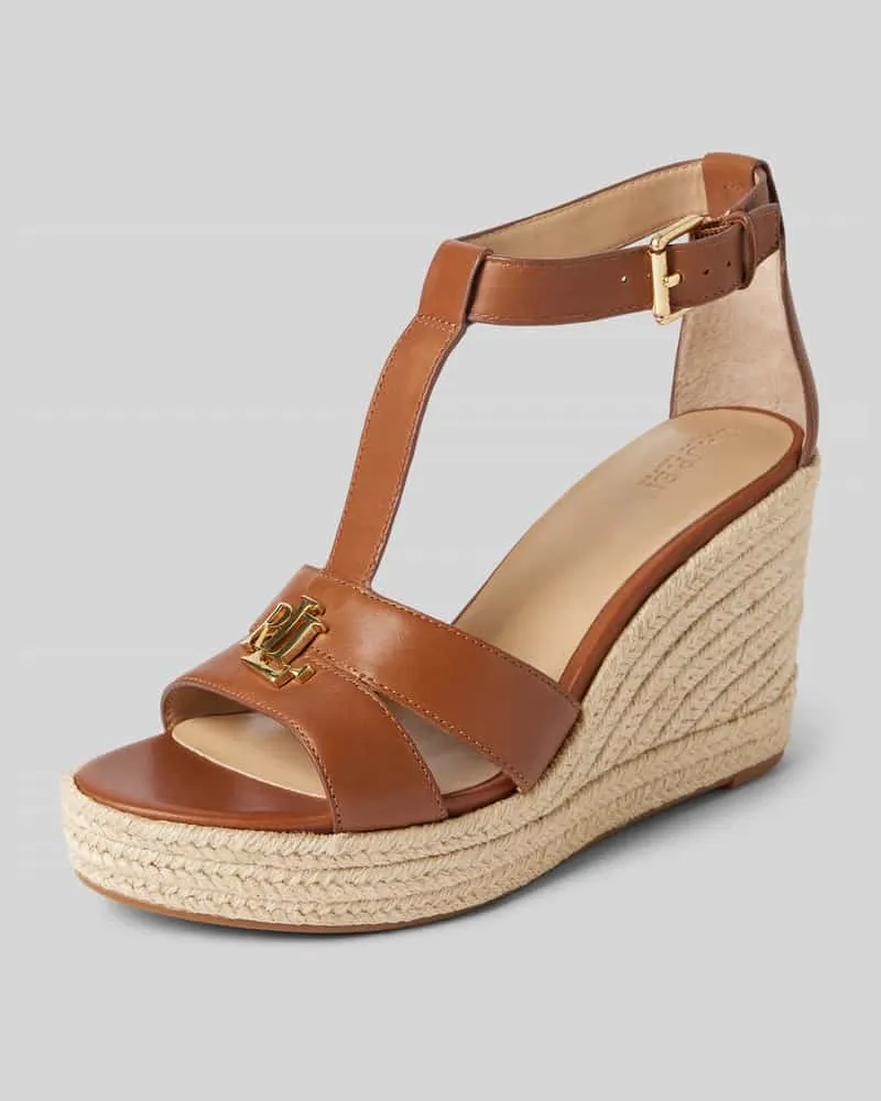 Ralph Lauren Espadrilles mit Label-Applikation Modell 'HALE Cognac