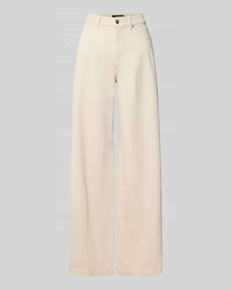 Marc Cain High Waist Wide Fit Jeans mit Eingrifftaschen Sand