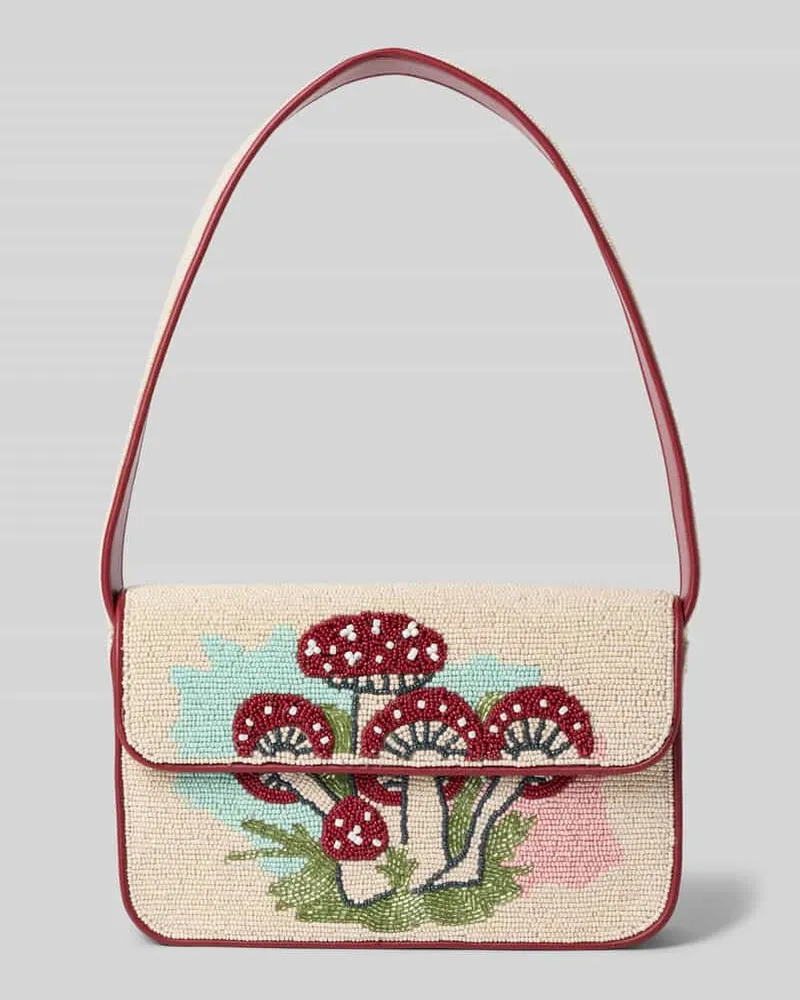STAUD Handtasche mit Ziersteinbesatz Modell 'Tommy Hellrot
