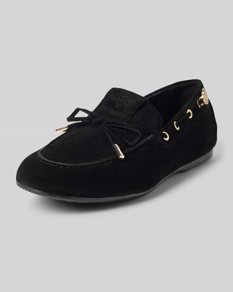 Guess Loafer aus echtem Leder Modell 'Aisha Black