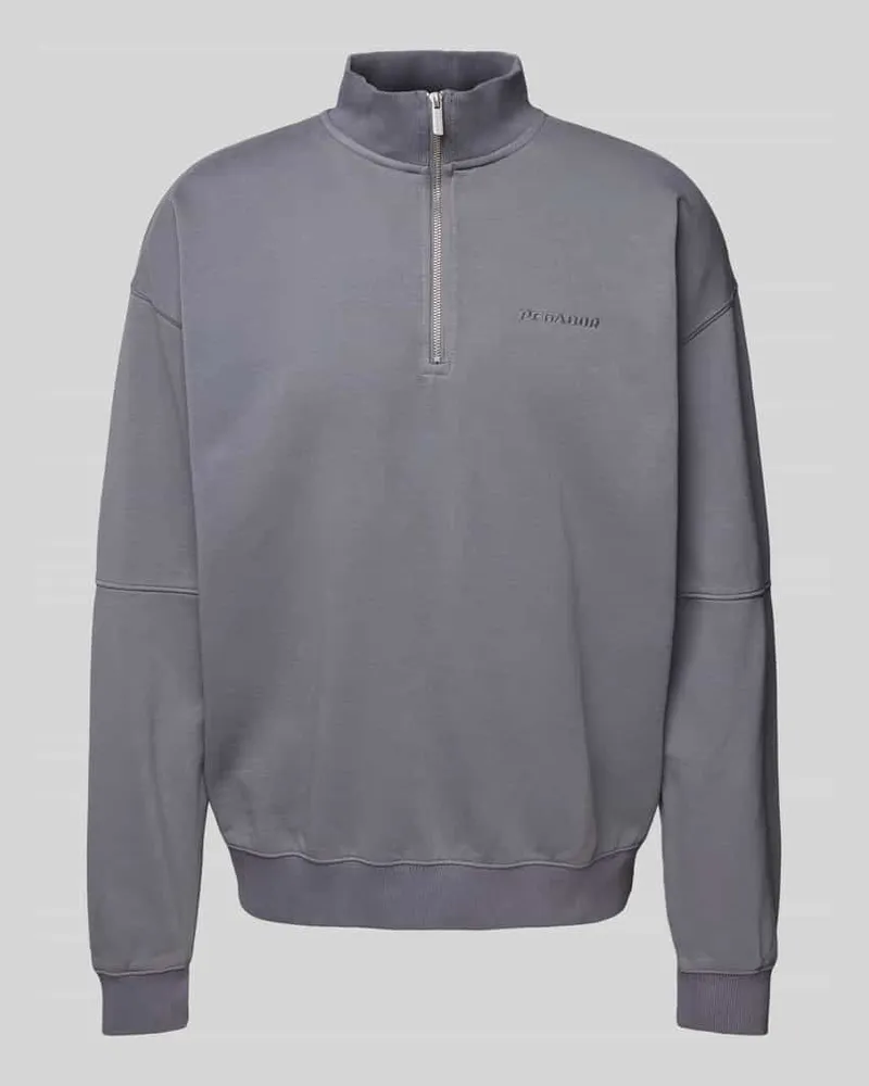 PEGADOR Oversized Sweatshirt mit Label-Stitching Anthrazit