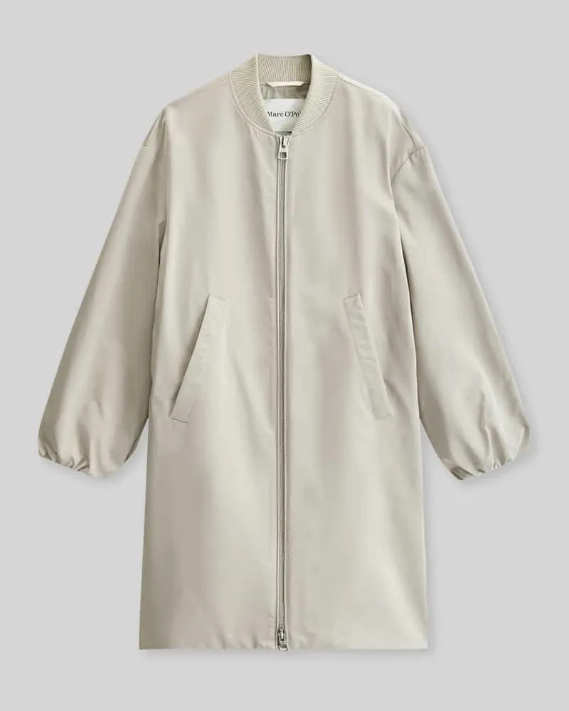 Marc O'Polo Regular Fit Blouson-Mantel mit College-Kragen Beige