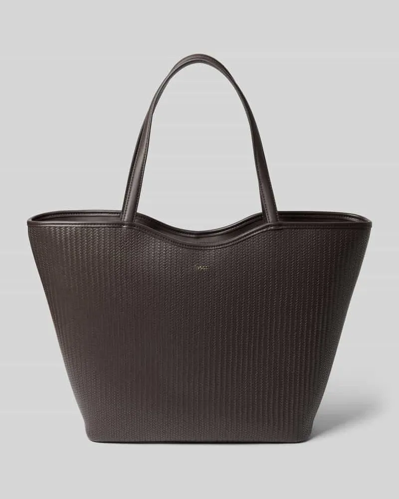 HUGO BOSS Shopper mit Label-Applikation Modell 'ANETT Dunkelbraun