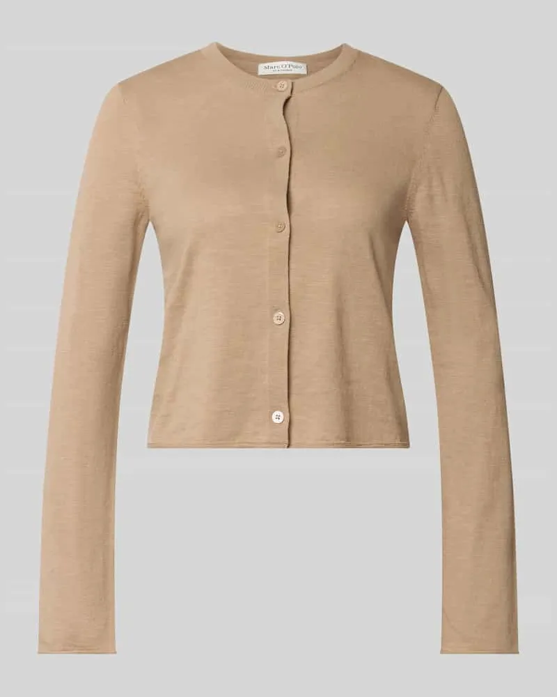 Marc O'Polo Regular Fit Cardigan aus Baumwolle-Leinen-Mix Beige