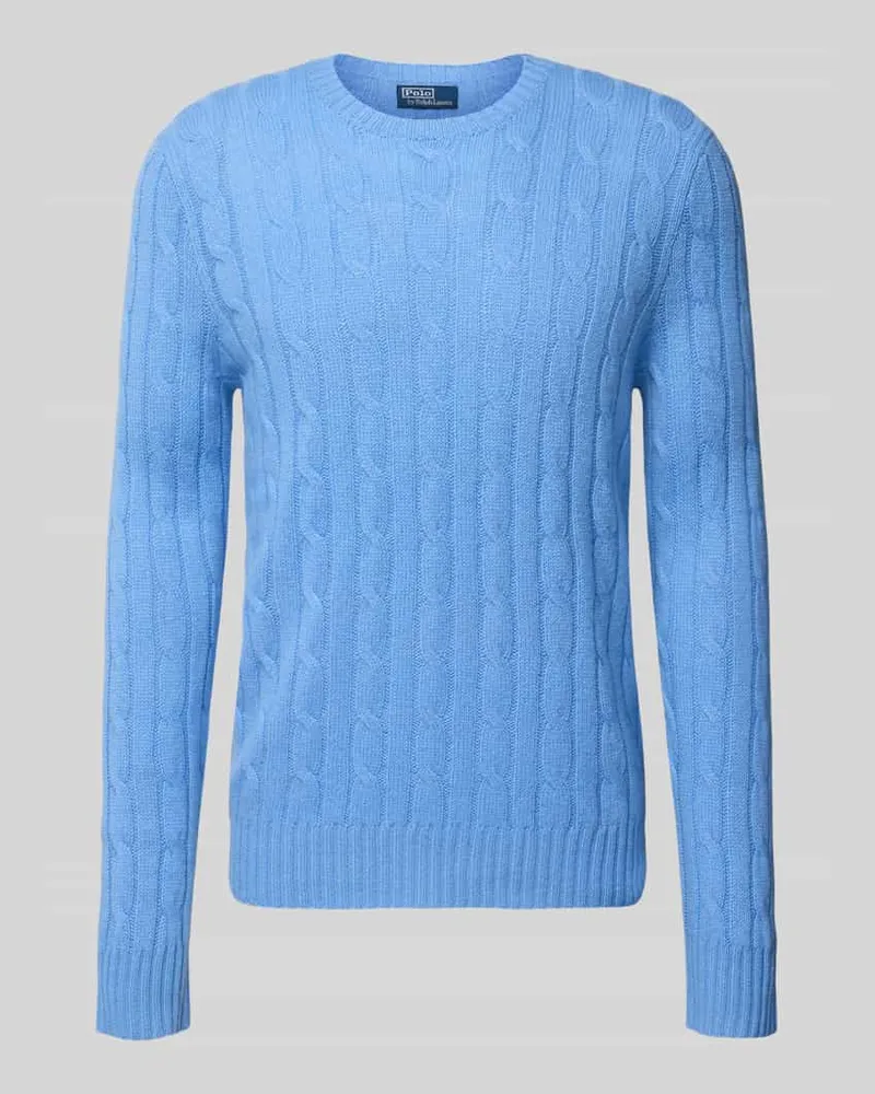 Ralph Lauren Strickpullover aus Kaschmir mit Rundhalsausschnitt Hellblau