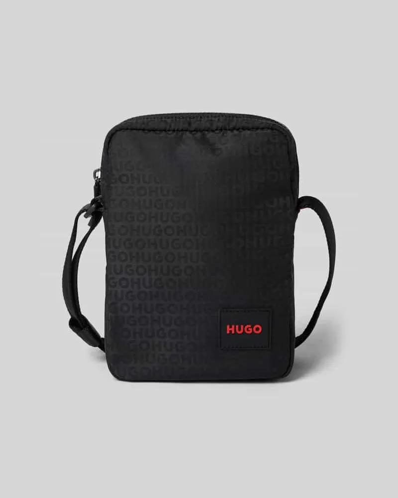 HUGO BOSS Umhängetasche mit Allover-Muster Modell 'Ethon_JQ_NEW NS ZIP Black