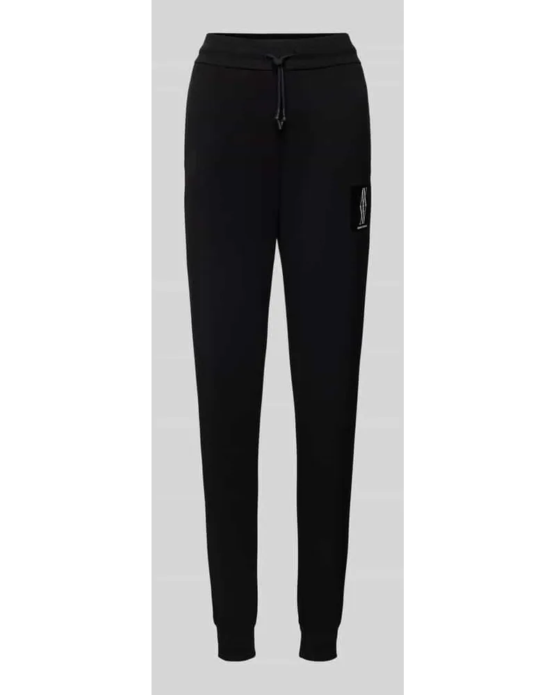 Armani Exchange Slim Fit Sweatpants mit Label-Print Black