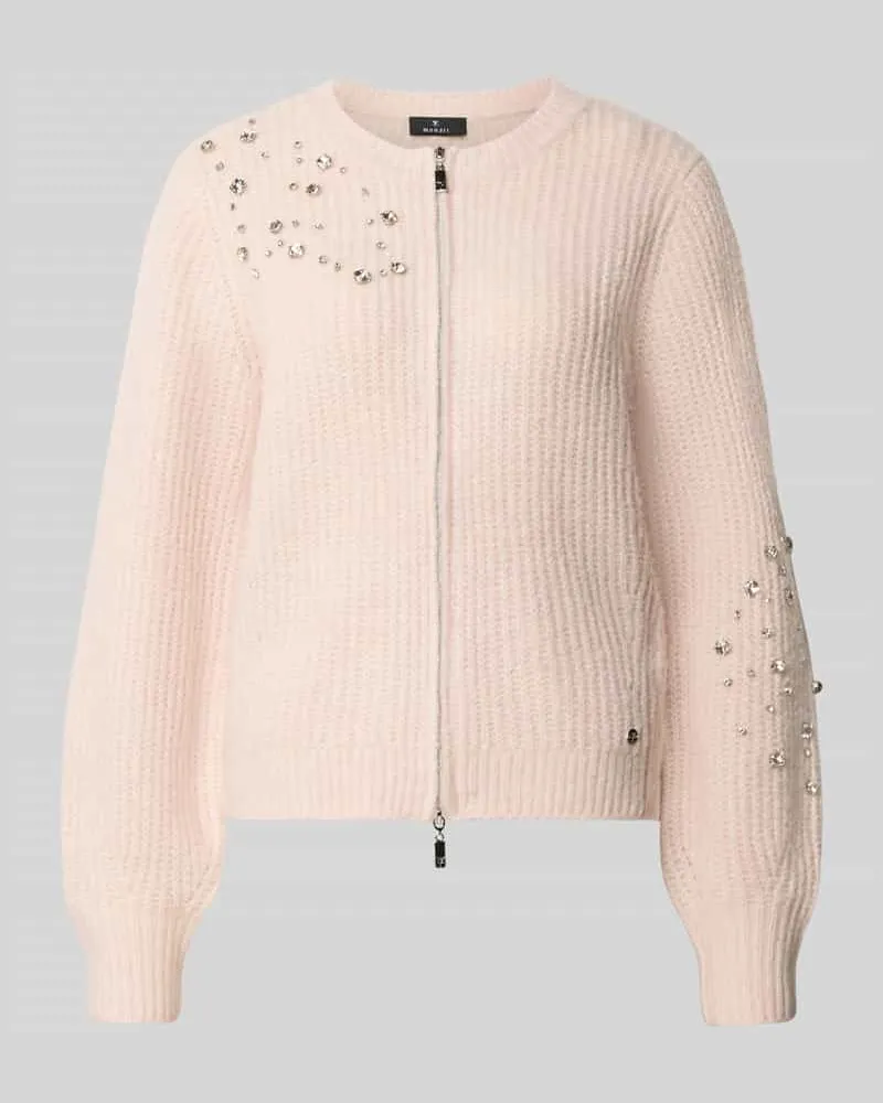 monari Regular Fit Cardigan mit Ziersteinbesatz Rose