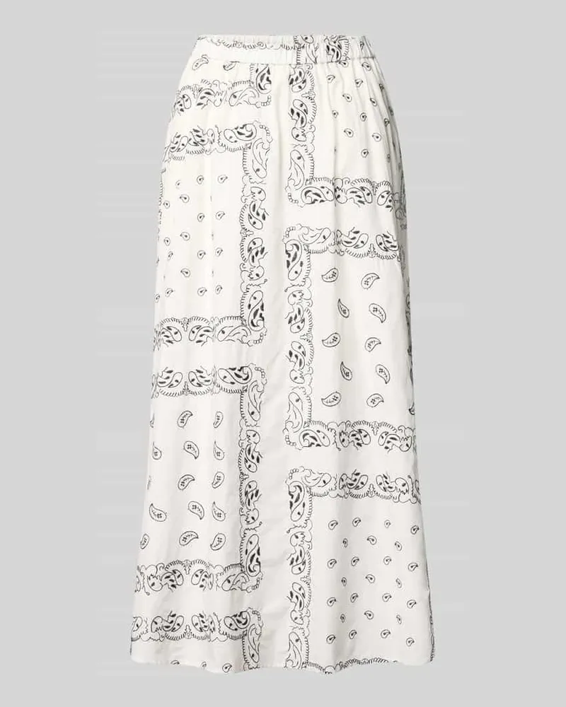 Max Mara Ausgestellter Maxi-Rock aus reiner Baumwolle Modell 'CARAVAN Weiss