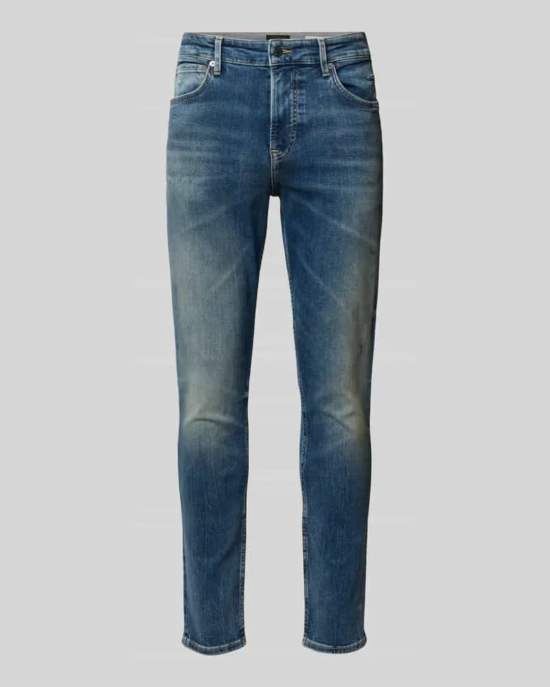 HUGO BOSS Slim Fit Jeans aus Baumwoll-Mix Modell 'ONYX Dunkelblau
