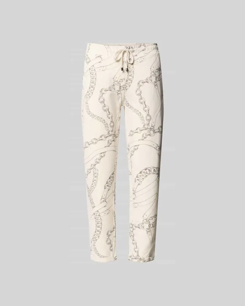 Juvia Slim Fit Stoffhose mit elastischem Bund Ecru