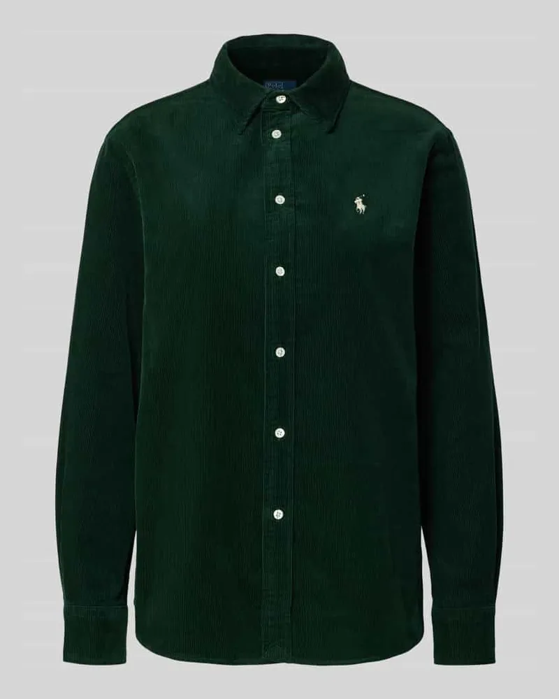 Ralph Lauren Regular Fit Hemdbluse in Cord-Optik Modell 'Sport Dunkelgruen