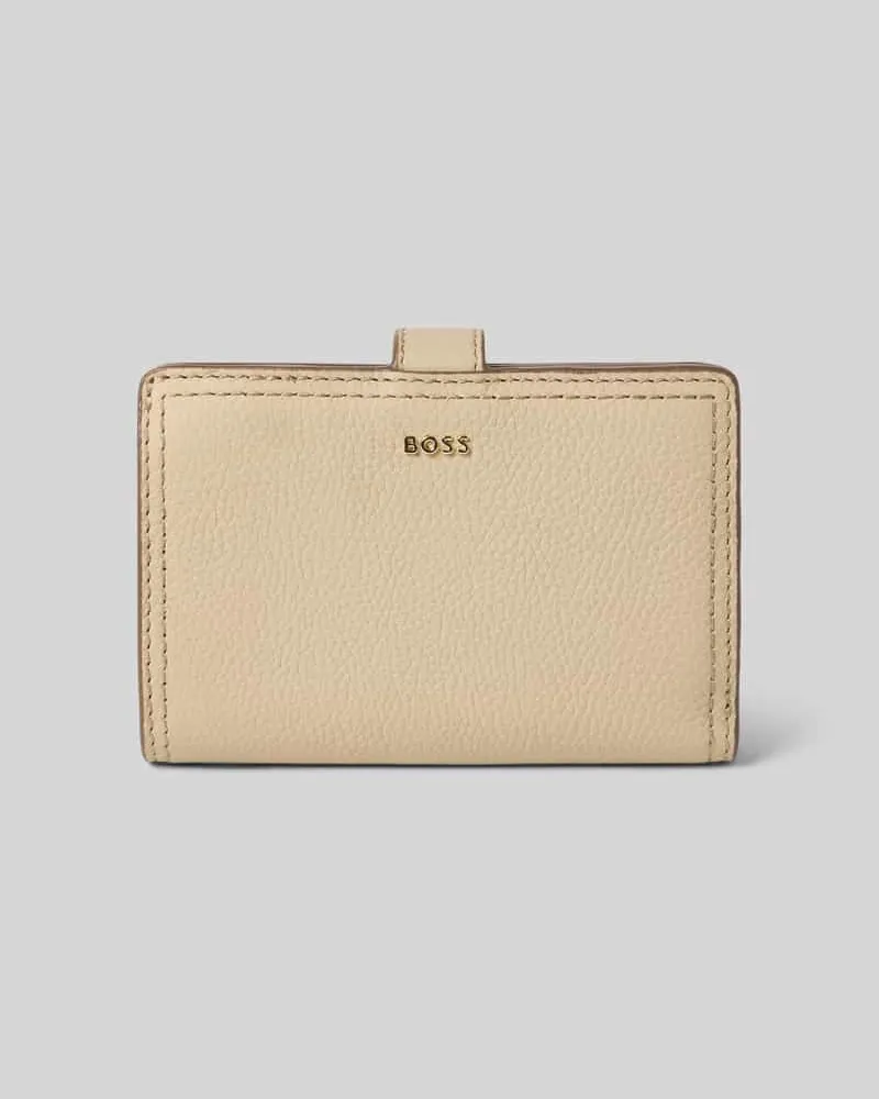 HUGO BOSS Portemonnaie aus echtem Rindsleder Modell 'LENAH MEDIUM WALLET Beige