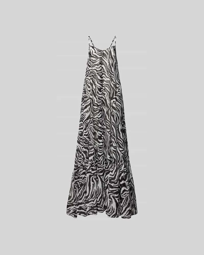 ROTATE Birger Christensen Maxikleid mit Animal-Print Black