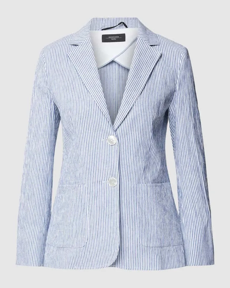 Max Mara Blazer aus Baumwoll-Leinen-Mix 'ALETTA Hellblau