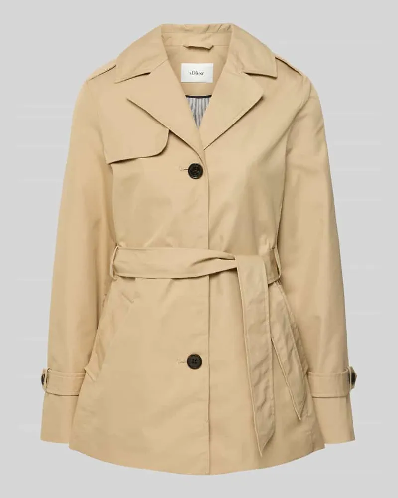 S.Oliver Regular Fit Trenchcoat aus Baumwoll-Mix Beige