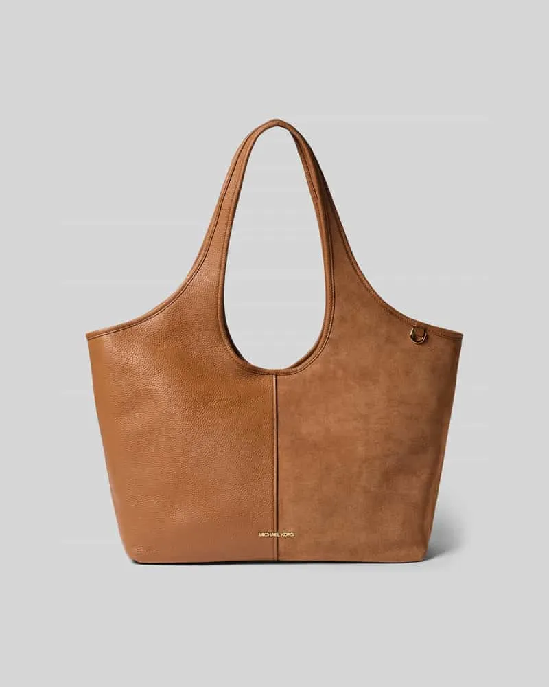 Michael Kors Tote Bag mit Logo-Applikation Modell 'Henly Mittelbraun