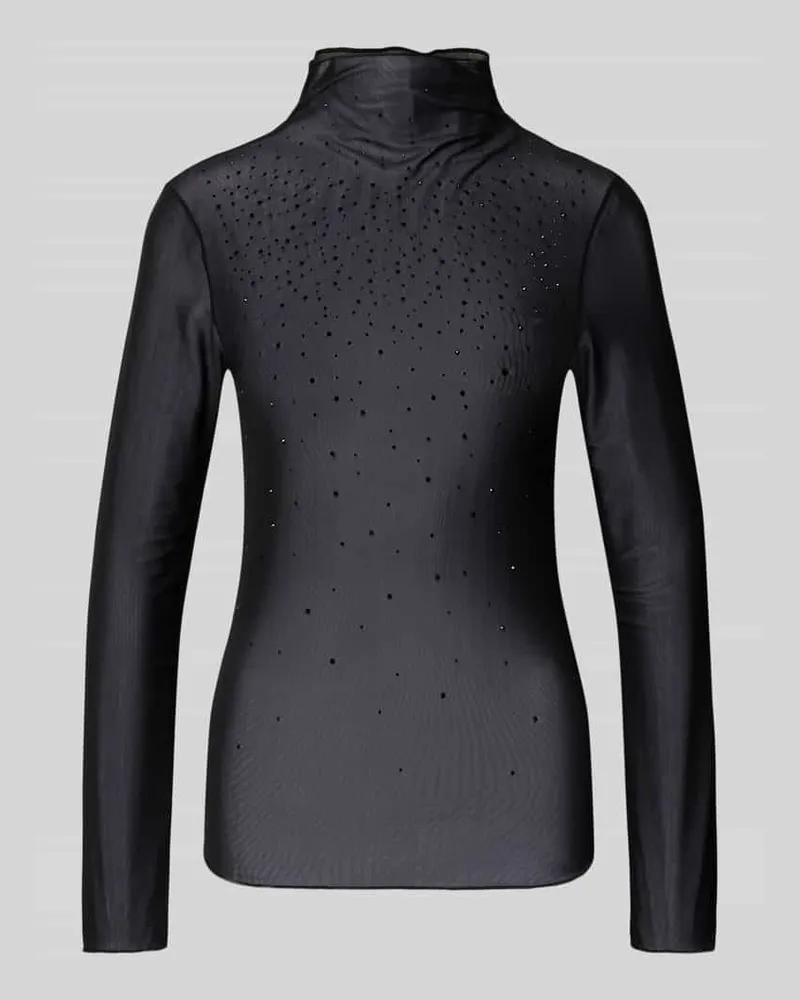 Marc Cain Longsleeve aus transparentem Material Black